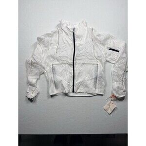 Free People Movement Packable Hooded Jacket White XS Lightweight Zip Front NWT